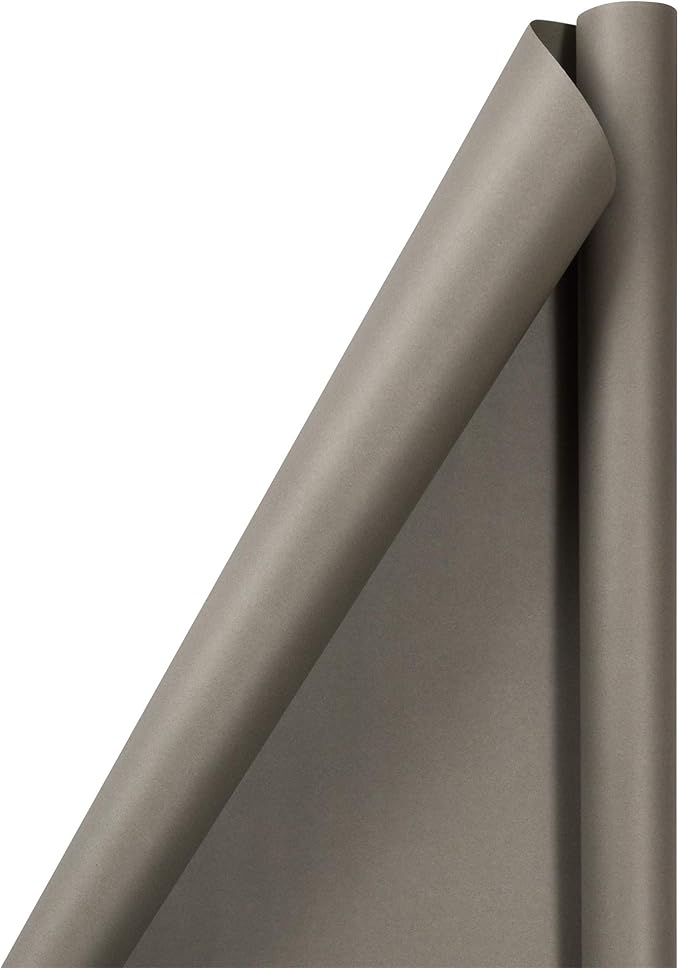 JAM Paper Gift Wrap - Matte Wrapping Paper - 50 Sq Ft Total (30 in x 10 Ft Each) - Matte Slate Grey - 2 Rolls/Pack