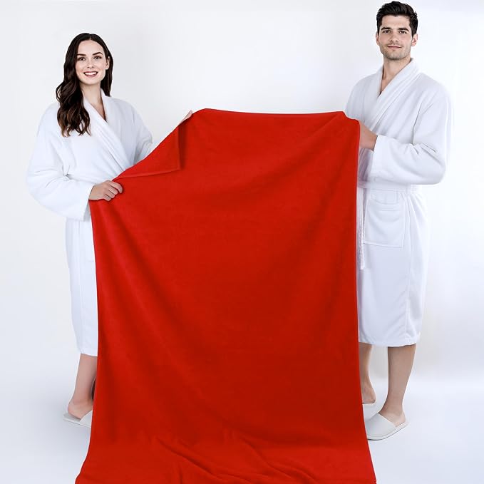 Cotton Paradise 100% Cotton Turkish Towel, Soft Absorbent Quick Dry, 40x80 Oversized Bath Sheet Towel, Red