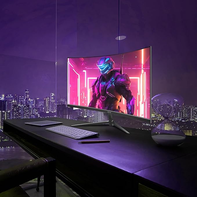 ZZA 27" Curved Gaming Monitor, 280Hz FHD 1080P, 1800R VA Panel, 100% sRGB, AMD FreeSync, 1ms MPRT, Esports Ready Display, Flicker-Free, HDMI & DP, VESA Mount - Black