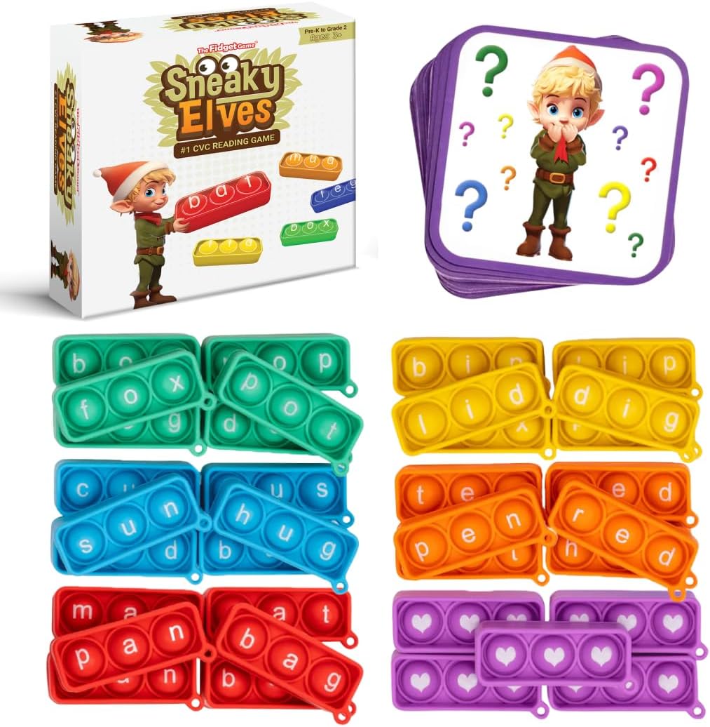 Sneaky Elves by The Fidget Game - Educational CVC Sight Words Toy | Fun Pop Sensory Learning for Kids 3+