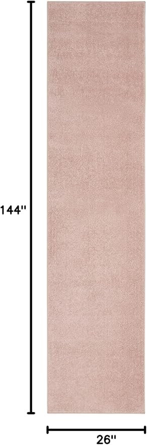 Nourison Home Nourison Essentials Pink 2'2" x 12' Area Rug - Easy Clean, Non Shedding, Bed Room, Living Room, Dining Room, Kitchen (12' Runner)