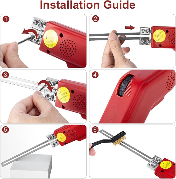 Toemics Electric Hot Knife Foam Cutter – 200W Styrofoam Cutting Tool, 4 Adjustable 50-500°C Blades for Polystyrene, Sponge, Crafts, and Insulation (Red)