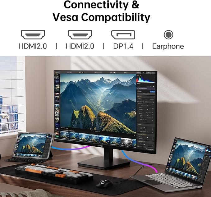 KTC 27 Inch 4K UHD Computer Monitor, IPS 3840×2160 Monitor with HDR400, DCI-P3 95%, 1.07 Billion Colors, HDMI DisplayPort, 60Hz PC Monitor, H27P27