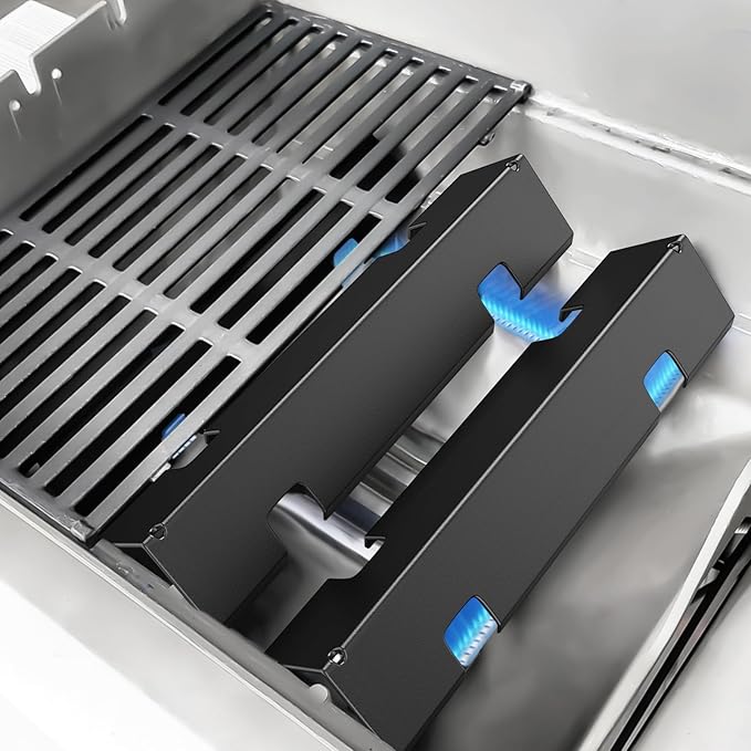 Uniflasy for Weber Spirit 2 Grill Parts, 15.3" Flavorizer Bars for Weber GS4 I & II 200 Series, Spirit II E210 S210 E215 E220 S220 with Front Mounted Control Grill, 16GA All-Black Enamel Heat Plates