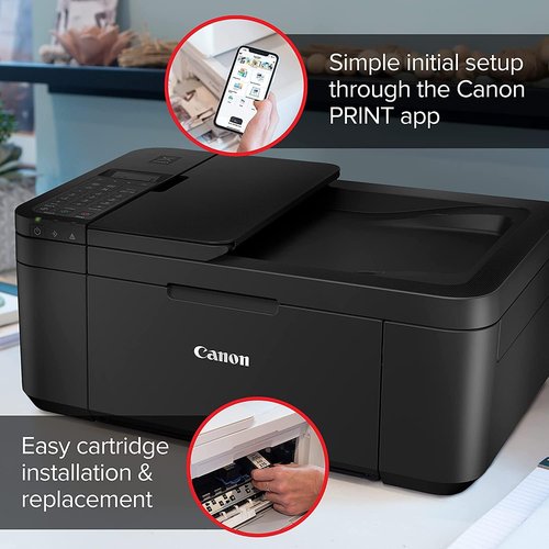 Canon PIXMA TR4720 All-in-One Wireless Color Inkjet Printer - Print, Copy, Scan, Fax | 4800 x 1200 dpi, Black