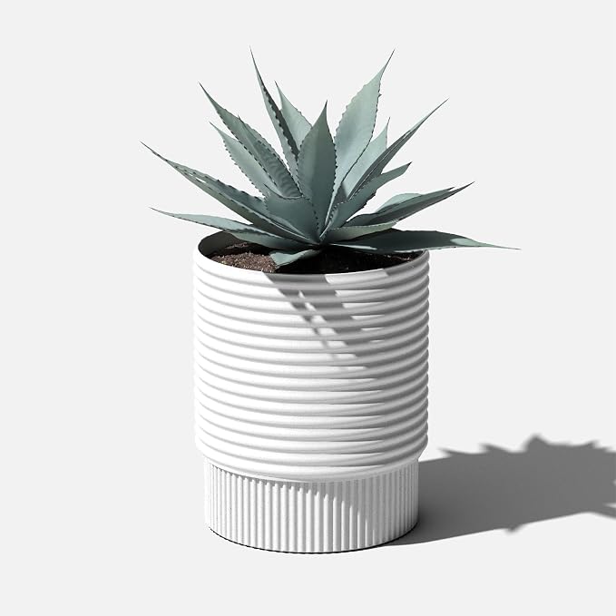 Veradek Mod Series 17" Medium Planter for Patio & Backyard | Durable Plastic-Stone Material | Modern Décor for Plants & Flowers