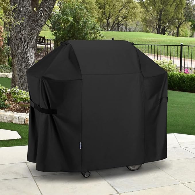 SunPatio BBQ Grill Cover 52 Inch, Outdoor Durable Waterproof Gas Barbecue Cover, Compatible for Weber Spirit 200 and 300 Series, Charbroil and Kenmore Grills, Compared to Weber 7106, 52" x 26" x 43"H