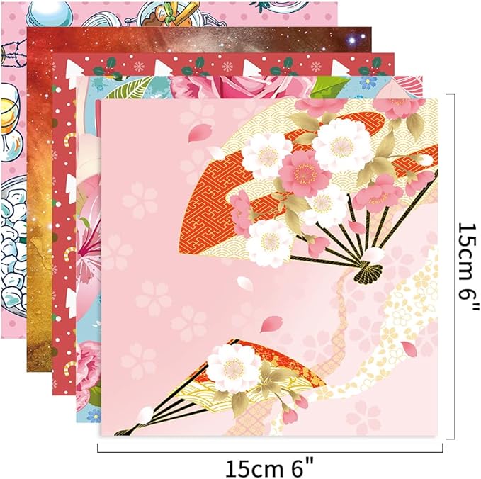 10 Different Packs Full Collection Origami Paper Kit 6 Inch Square Double Sided Color Vivid Colors Creation Easy Fold Paper Set Hand Crafts Paper Arts Creativity