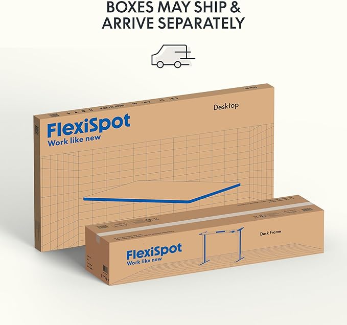 FLEXISPOT EN1 Bamboo Standing Desk, 48 x 24 Inches One-Piece Electric Height Adjustable Desk for Home Office (Black Frame + Bamboo Curved Desktop, 2 Packages)