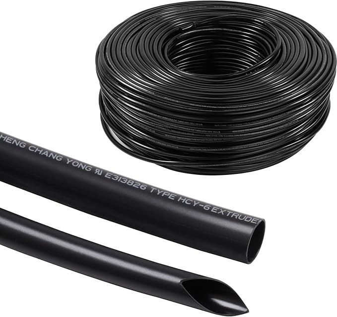 SUNNAREPOON Black Wire Harness Tubing, Car Unshrinkable Insulation Cord Sleeve for Wire Shielding Sheathing Organizer/Protection/Covering (1/4''(7MM) - 18FT(216INCH))