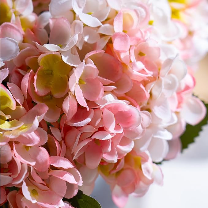 10PCS Faux Hydrangea Flower Hydrangea Artificial Flowers Hydrangea Bouquet Faux Flower Table Centerpieces for Home Wedding Bridal Bouquet Office Party DIY Floral Decor