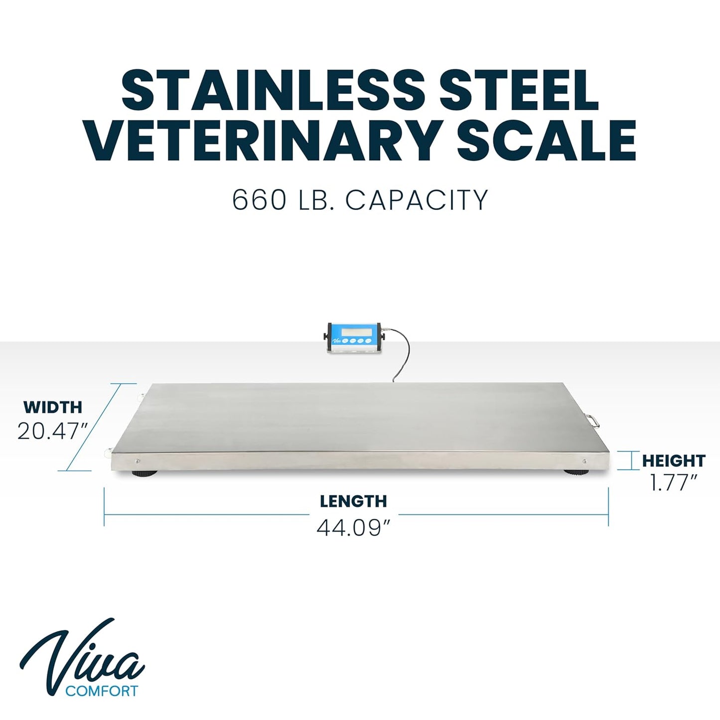 Veterinary Scale - Large Animal Digital Livestock Scale with 660 lbs Capacity | 44.09L x 20.47W x 1.77H