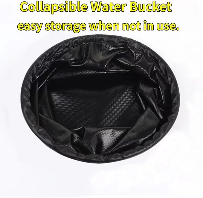 XUDAKAIXIN Grill Brush Collapsible Water Bucket for Grill Cleaning, Camping, and Outdoor Activities (Only Water Bucket No Grill Brush)-Black