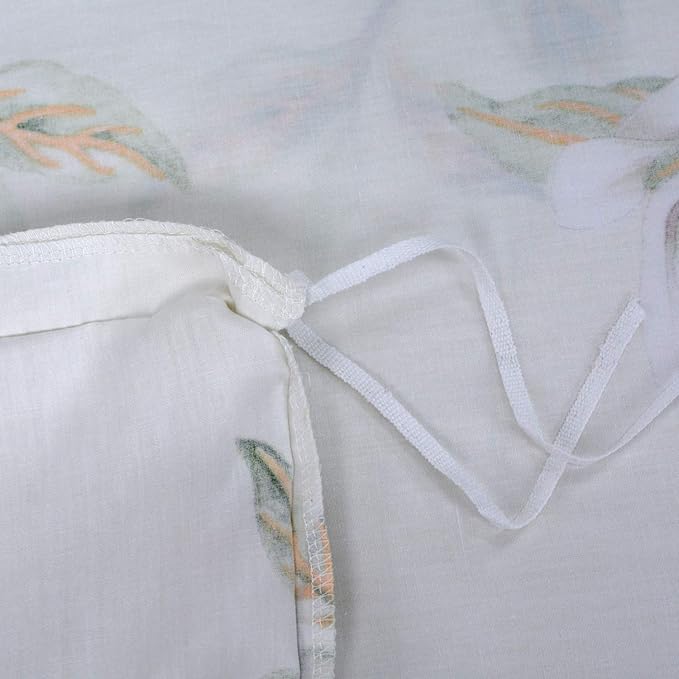 FADFAY White Floral Duvet Cover Set 100% Cotton Farmhouse Bedding with Hidden Zipper Closure 3 Pieces, 1duvet Cover & 2pillowcases,Twin XL Size