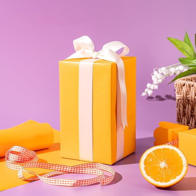 RUSPEPA Yellow Matte Wrapping Paper - Solid Color Pearly - luster Paper Perfect for Wedding, Christmas, Baby Shower -17 Inches X 32.8 Feet