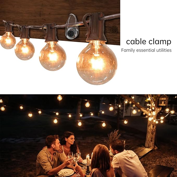 GEZIDEA String Light Hanger Hooks,Screw in Hooks for Hanging Christmas Light,Led Fairy Led Light Clips,50 Pack (Big-Clear)
