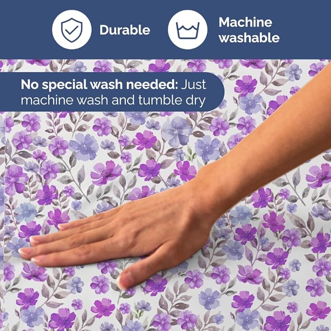 Floral Sheets - Purple Floral Bed Sheet Set - 1 Flat, 1 Fitted & 2 Pillowcases w/ Deep Pockets - Comfy, Wrinkle & Fade Free Boho Botanical Bedding - Ultra-Soft, Breathable & Cooling - Queen Size New