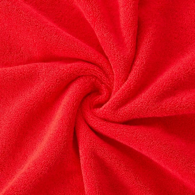 COZYART Red Bath Towels for Bathroom 2 Pcs, 27x54 Cotton Bath Towel Set Super Soft Highly Absorbent Durable 650 GSM Shower Towels for Daily Use