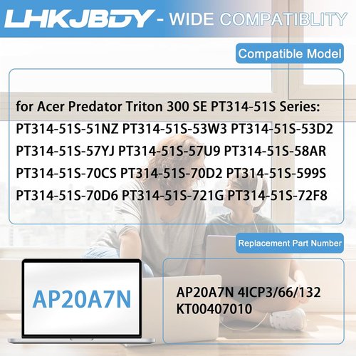 Acer AP20A7N Laptop Battery Replacement - High-Performance Power for Predator Triton 300 SE