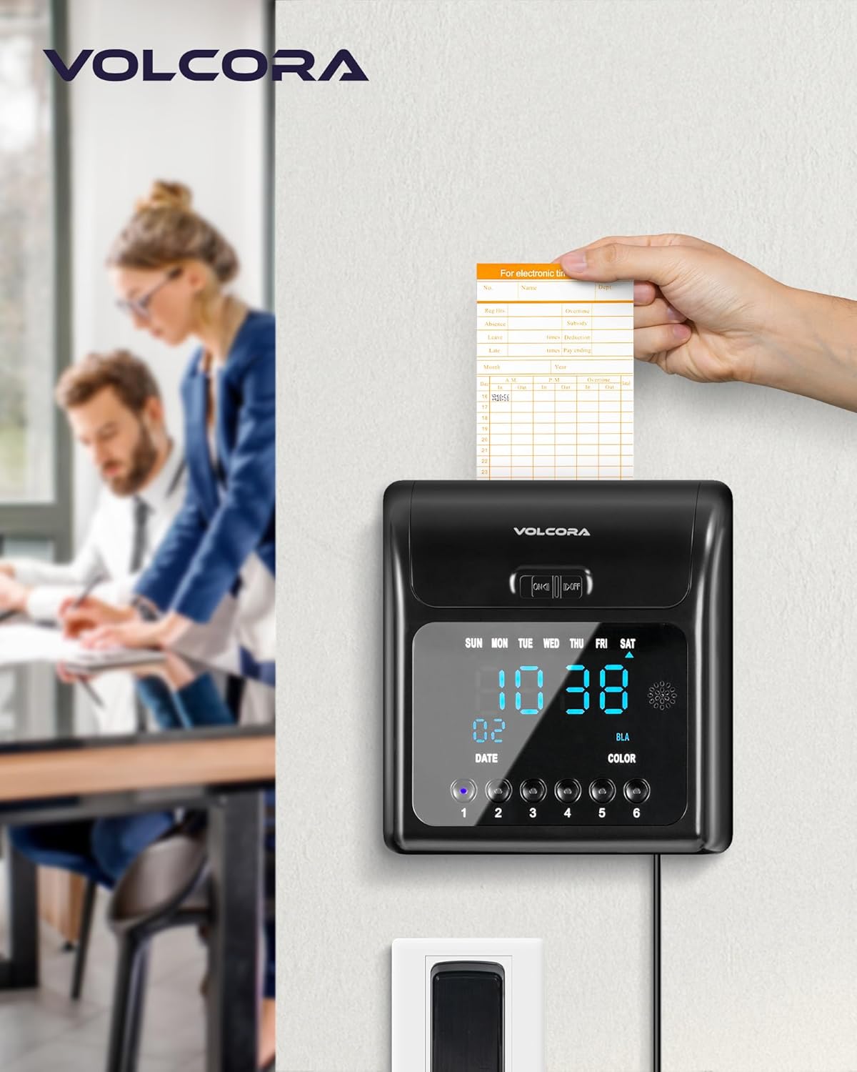 Volcora Time Cards - 100 Pack Two-Sided Timecards for Employees | 7.4 x 3.4 Inches, Overtime Tracking