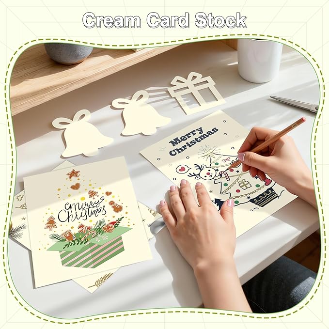 40 Sheets Cardstock 8.5x11, 65lb Cream Card Stock, Construction Paper, 180gsm Thick Printer Paper for Printing, Painting, Card Making, Kids School Supplies,Party Decorations