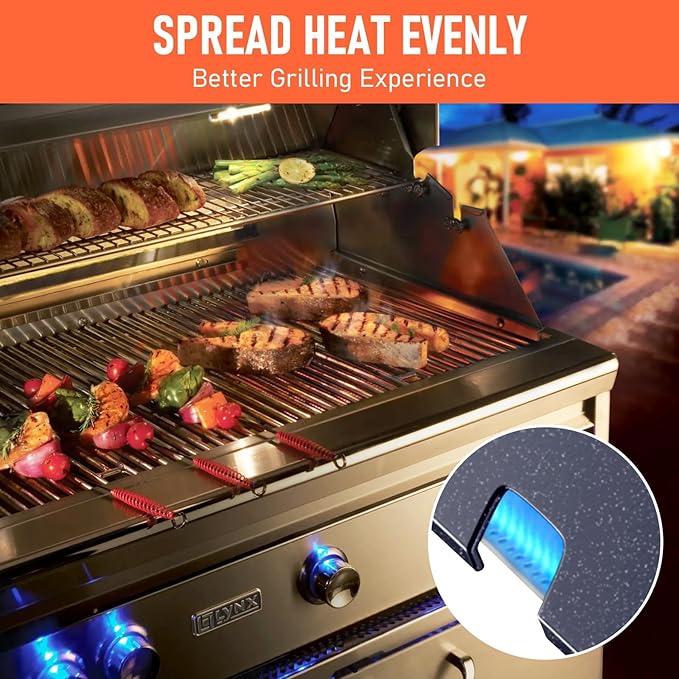 for Weber Spirit 2 Grill Parts, 15.3" Flavorizer Bars for Weber Spirit 2, GS4 Spirit II 200, Spirit II E210 S210 E215 E220 S220 with Front Mounted Control Grill, 16GA Porcelain Enameled Heat Plates