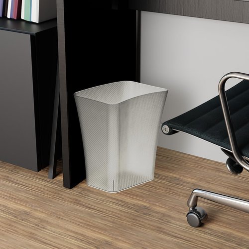 Clorox Textura Slim Trash Can - 3.1 Gallon Small Waste Basket for Narrow Spaces | Clear Frost Finish