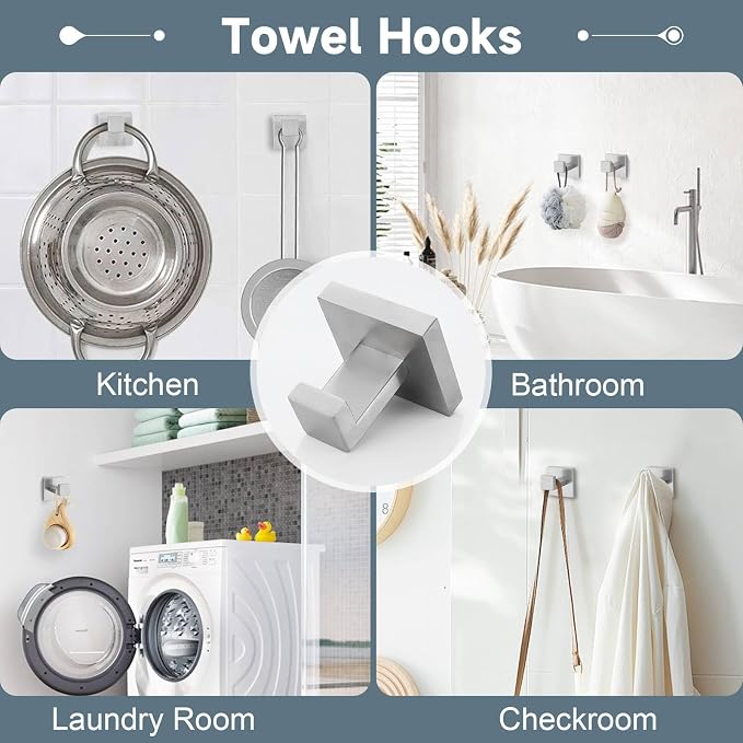 Brushed Nickel 10-Piece Bathroom Hardware Accessories Set-Towel Bar & Holder Set for Bathroom,SUS304 Stainless Steel Bathroom Accessories Set Wall Mounted,16-Inch