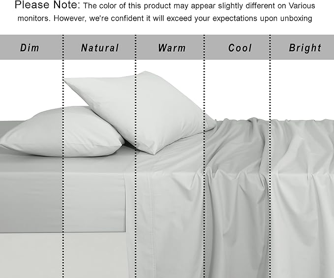 RUVANTI 100% Organic Cotton Sheets Full Size, Percale Weave, GOTS Certified, 4-Piece Set, Deep Pocket 15", Crisp & Breathable, Soft Durable Bedding, Sábanas Algodón Orgánico – Bit of Blue