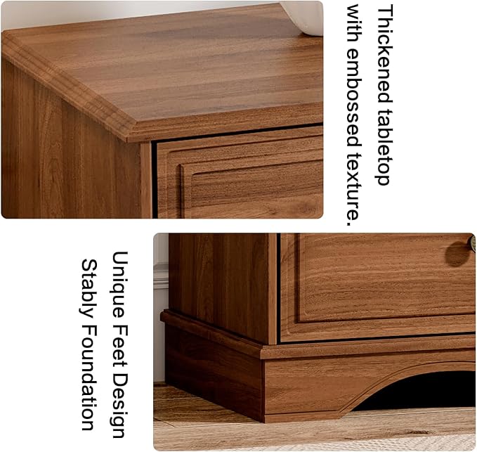 9 Drawer Dresser,63" Wide Mid Century Chest of Drawers,Wooden Bedroom Drawer Dresser with 9 Storage Drawers for Bedroom,Living Room,with Anti-Tipping Device,Umber.