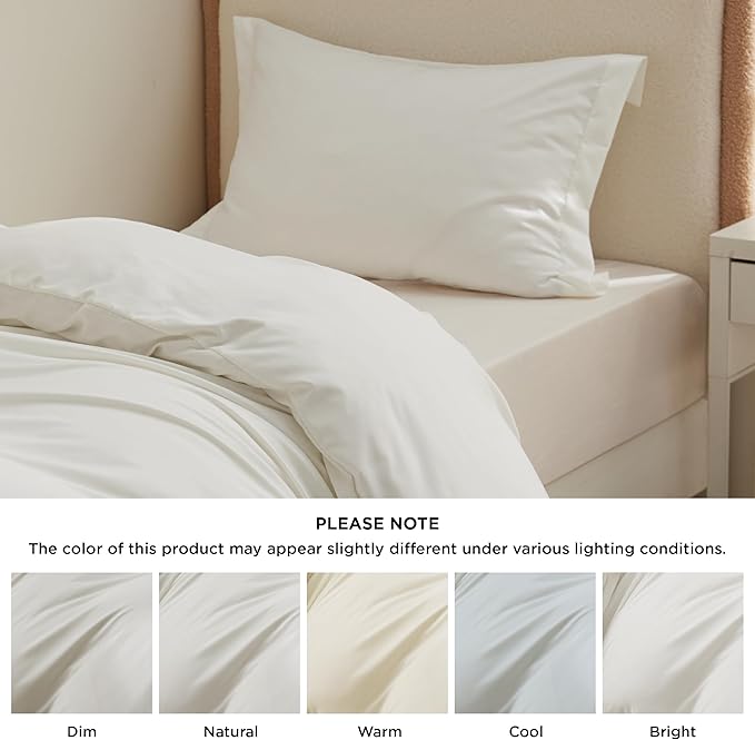 Bedsure Duvet Cover Twin/Twin XL Size - Soft Double Brushed Bedding Set for Kids & Adults, Zipper Closure, 2 Pieces, Includes 1 Duvet Cover (68"x90") & 1 Pillow Sham, NO Comforter, Ivory White