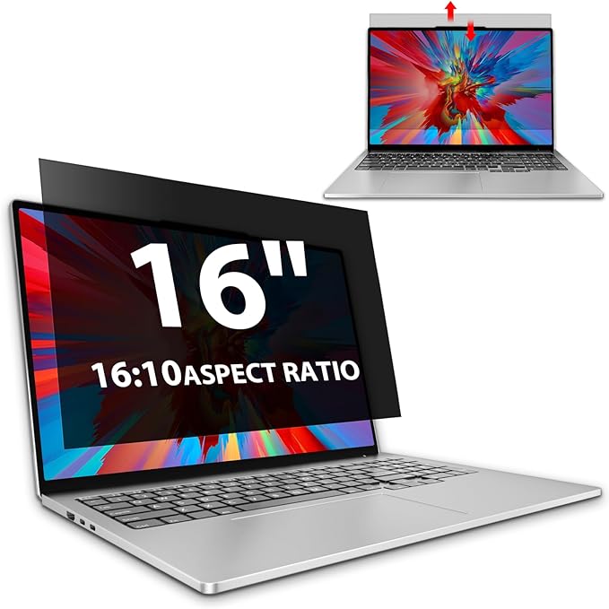 LUSA DESIGN Laptop Privacy Screen 16 Inch, Laptop Screen Privacy Shield 16:10 Aspect Ratio Anti-Glare Blue Light Computer Monitor Protector,