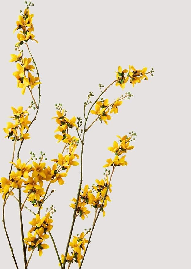 Afloral Tall Faux Forsythia Branch in Yellow - 53"
