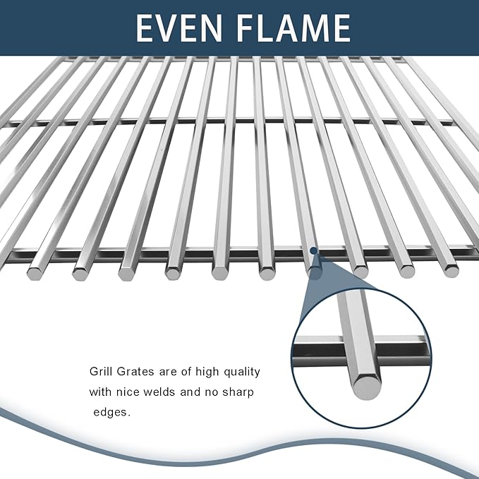 Flavorizer Bars,Heat Deflectors,Grill Burner and Grill Grid for Weber Genesis II E-410, S-410, LX E-440, S-440 (304 Stainless Steel, 66030 * 7+ES/410 * 4+66790 * 4+66097 * 3)