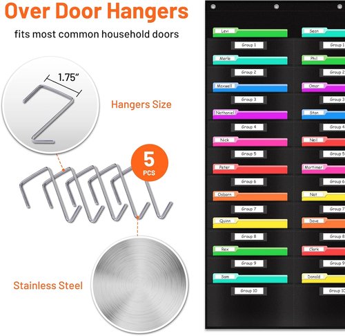 AKAYOK Daily Schedule Pocket Chart - Hanging File Folders for Legal & Letter Size