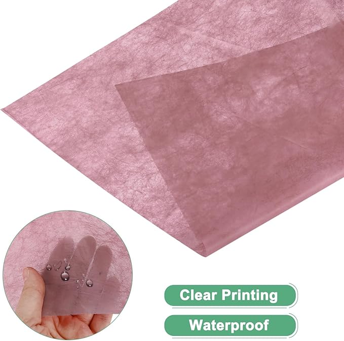 M METERXITY 152-Sheet Korean Cotton Wrapping Flower Paper, 11.8 Inch/ 30cm Waterproof Floral Wrapping Cotton Paper for Bouquets/Gift Packaging [Dark Pink]