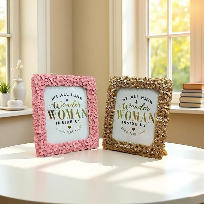 6x8 Antique Gold Picture Frame Vintage Golden Flowers Retro Ornate Photo Frames for Tabletop Display and Wall Mount Horizontal and Vertical(Gold)