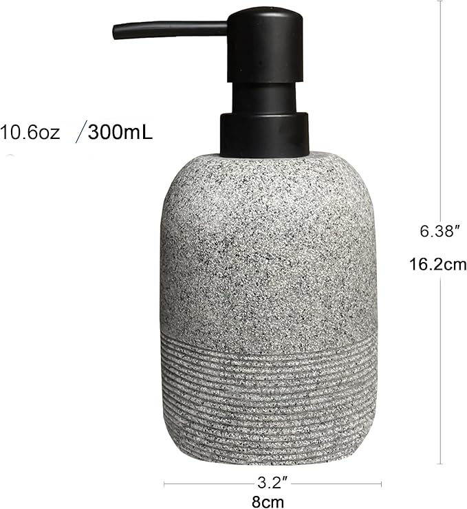 GalDal Soap Dispenser Grey,Hand Soap Lotion Dispenser for Bathroom Countertop,Soap Dispenser for Kitchen.