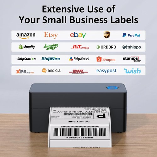 Shipping Label Printer - Skiennix 4x6 Bluetooth Thermal Printer for Small Business | Compatible with iOS, Android, Mac & Windows - Navy Blue