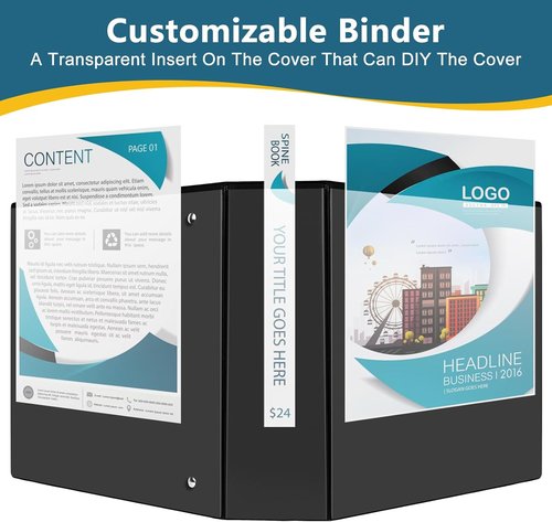 CIXILDTS 3" Slant-D Ring Binder - Standard 3-Inch, Fits Letter Size Paper, 2-Pack, Black