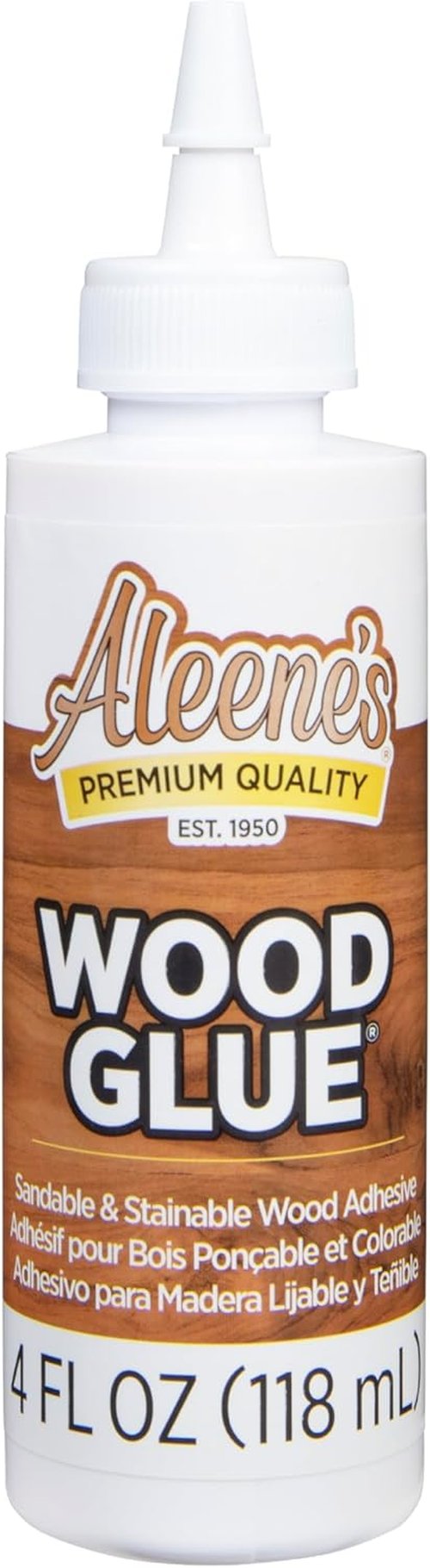 Aleene's Wood Glue - Sandable & Stainable Bond for Permanent Hold | Nontoxic, Fast Drying, 4 fl oz