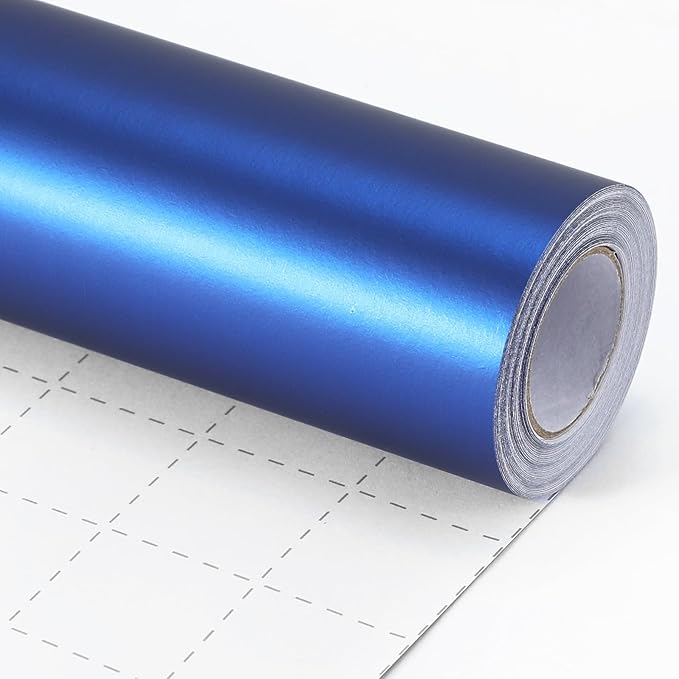 Donyang Blue Wrapping Paper, 17inch x 33ft Matte Metallic Royal Blue Solid Color Wrapping Paper Roll, Gift Wrapping Paper for Father's Day, Birthday, Christmas, Baby Shower, Wedding, Valentine's Day