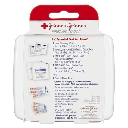 Johnson & Johnson First Aid Kit - Travel Size Pack of 3 | Essential for Car, Office, and Purse
