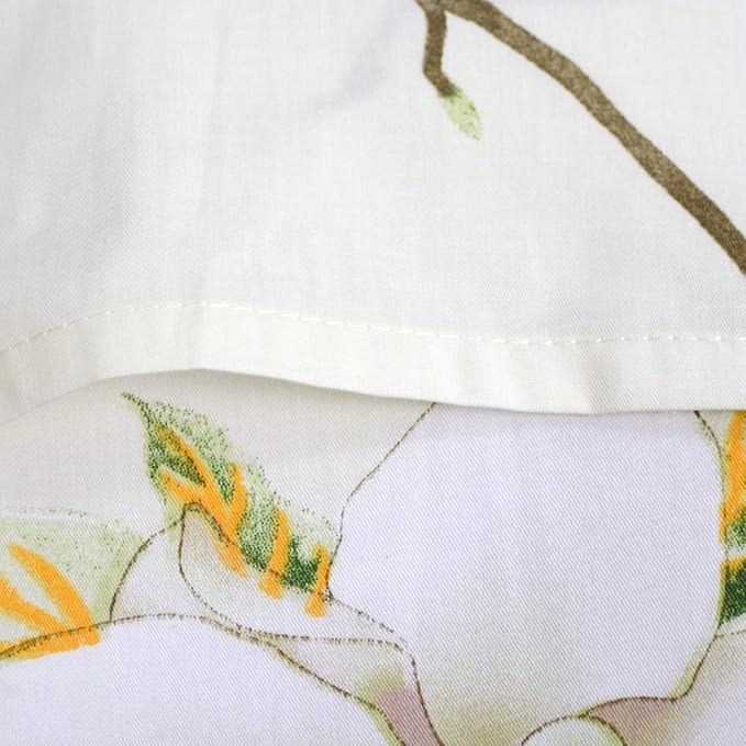 FADFAY White Floral Duvet Cover Set 100% Cotton Farmhouse Bedding with Hidden Zipper Closure 3 Pieces, 1duvet Cover & 2pillowcases,King/California King Size