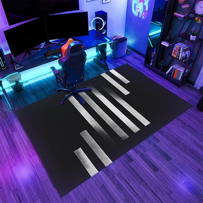Minimalist Geometric Area Rugs, Black White Abstract Carpet, Washable Non Slip Low Pile Soft Rug for Living Room Bedroom Decor Mat 3x5ft(Small)