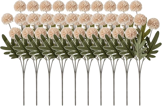Artificial Hydrangea Flowers Fake Hydrangeas Faux Flowers Bouquet Artificial Plants for Wedding Home Office Decor Excluding vases-（Autumn White 10 PCS）