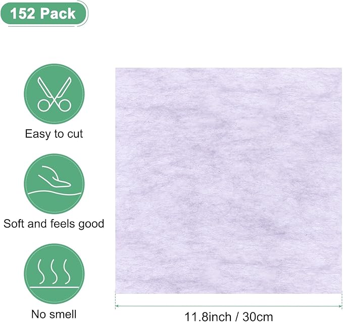 M METERXITY 152-Sheet Korean Cotton Wrapping Flower Paper, 11.8 Inch/ 30cm Waterproof Floral Wrapping Cotton Paper for Bouquets/Gift Packaging [Light Purple]