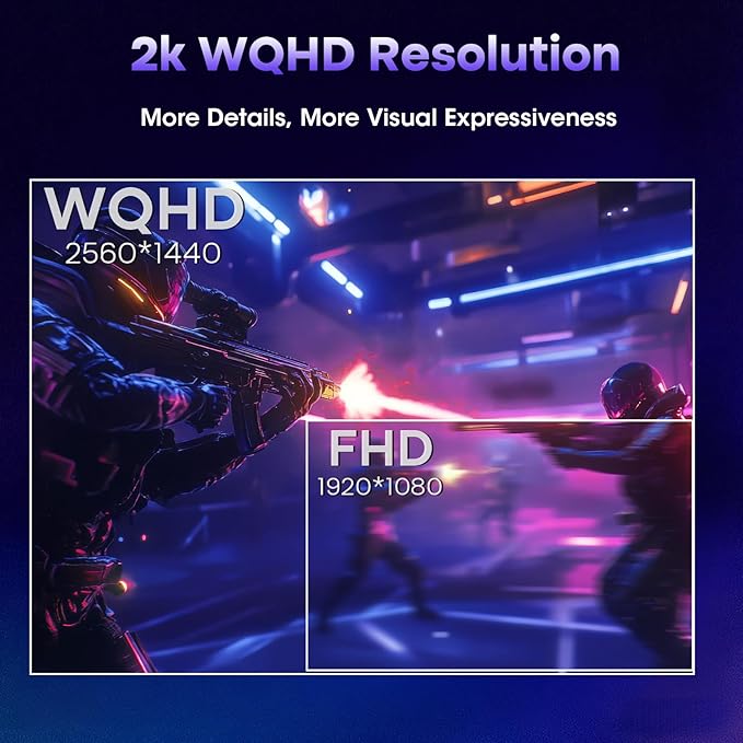 Amzfast 27 Inch Gaming Monitor 320Hz 240Hz WQHD 2560 x 1440p Fast IPS Monitor, 1ms G-SYNC Compatible, HDR400, 135% sRGB, 99% DCI-P3, PIP/PBP, Height Adjustable, HDMI 2.1 x 2&DP 1.4 x 2, G27F6Q MAX