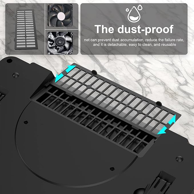 IETS GT500 Powerful Turbo-Fan (5000 RPM) Laptop Cooling Pad with Infinitely Variable Speed,Seal Foam for Rapid Cooling Gaming Laptop,13-17.3inch Laptop Cooler with 3-Port USB Hub