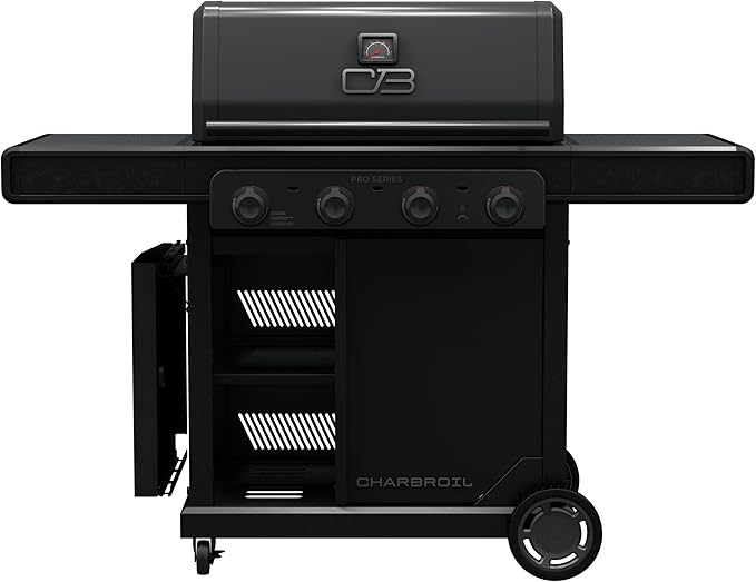Charbroil Pro Series with Amplifire Infrared Technology 4-Burner Propane Gas Grill and Griddle Cabinet, Black - 463279224
